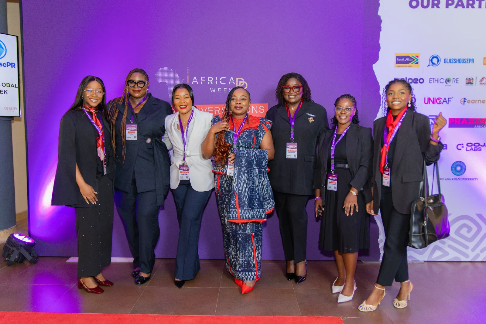 Participants beside the Africa PR Week 2026 partner wall